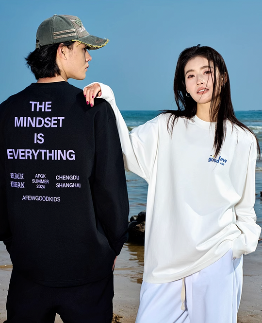 AFGK Mindset Slogan Printed Long Sleeved Tee