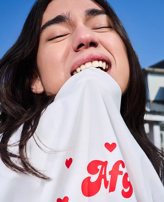 AFGK Love Heart Scattered Confession Slogan Printed Tee