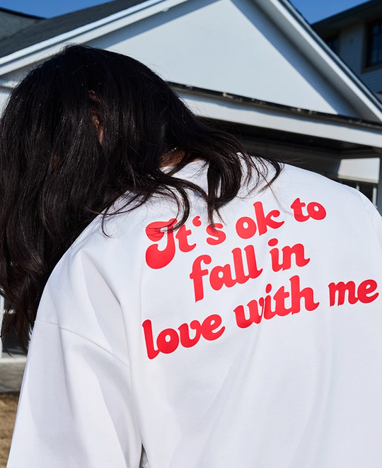 AFGK Love Heart Scattered Confession Slogan Printed Tee