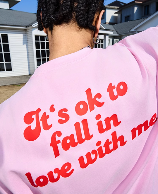 AFGK Love Heart Scattered Confession Slogan Printed Tee