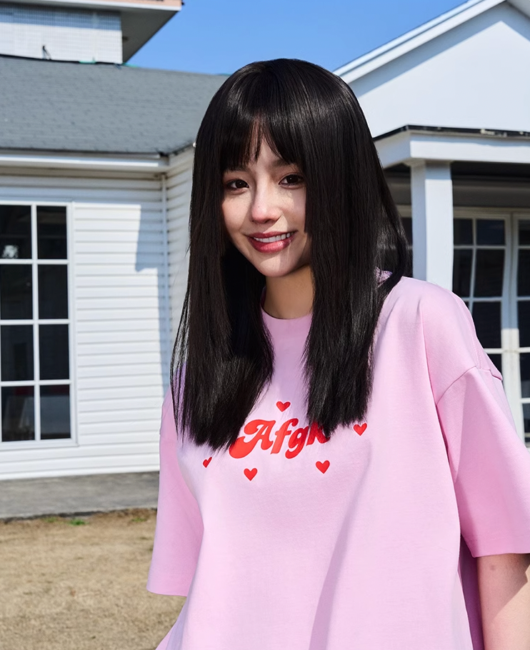 AFGK Love Heart Scattered Confession Slogan Printed Tee