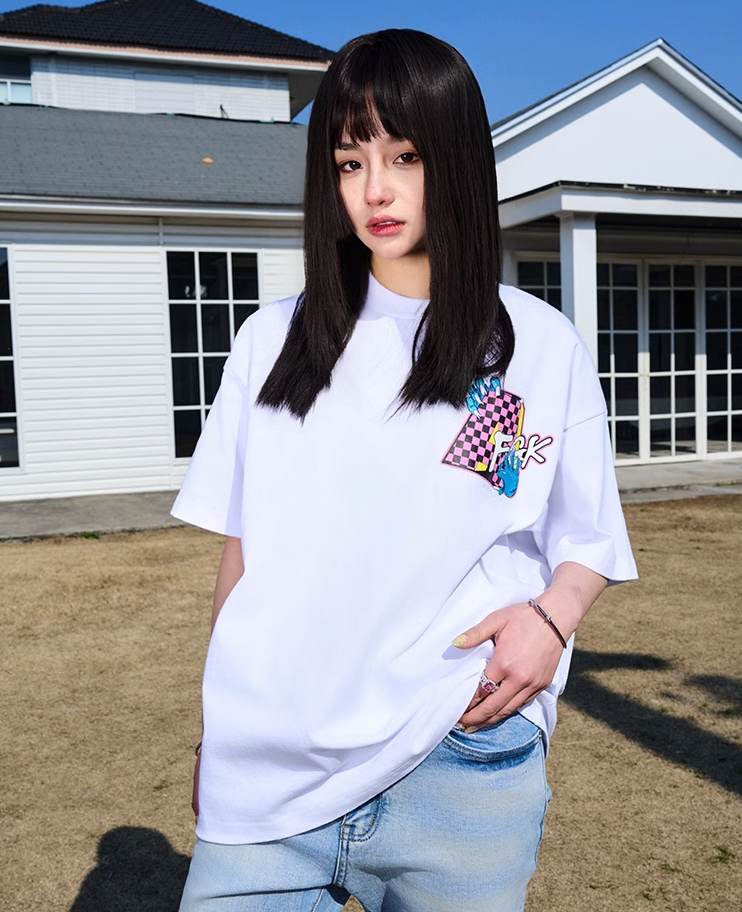 AFGK Spoof Embroidery Logo Print Tee