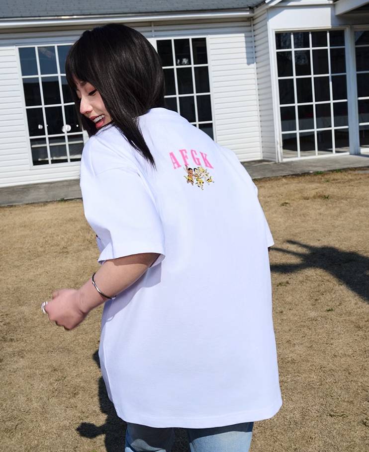 AFGK Spoof Embroidery Logo Print Tee