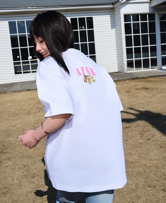 AFGK Spoof Embroidery Logo Print Tee