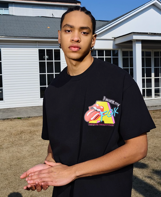 AFGK Spoof Embroidery Logo Print Tee