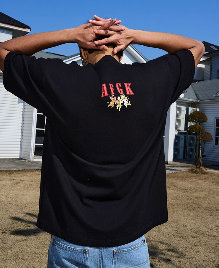 AFGK Spoof Embroidery Logo Print Tee