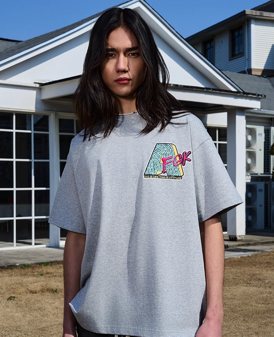 AFGK Spoof Embroidery Logo Print Tee