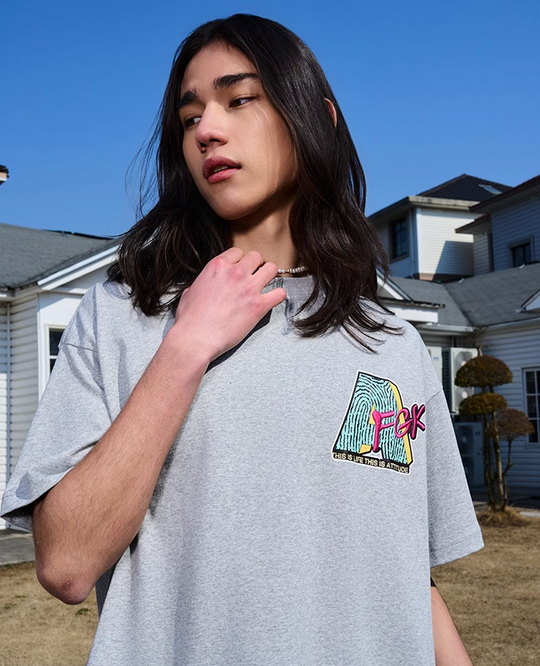 AFGK Spoof Embroidery Logo Print Tee