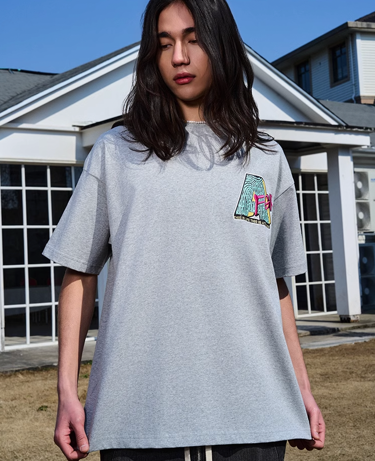 AFGK Spoof Embroidery Logo Print Tee
