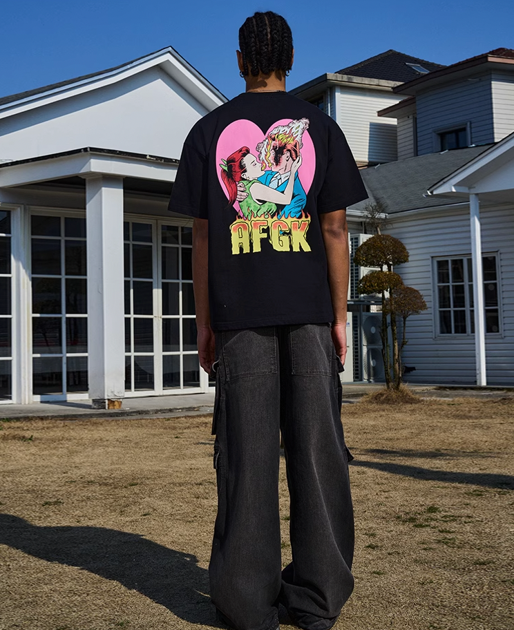 AFGK Hot Love Flame Logo Printing Tee