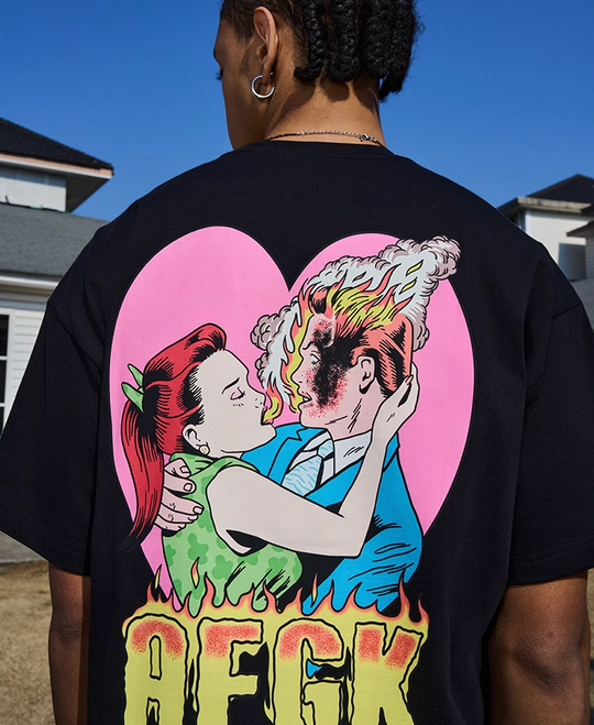 AFGK Hot Love Flame Logo Printing Tee