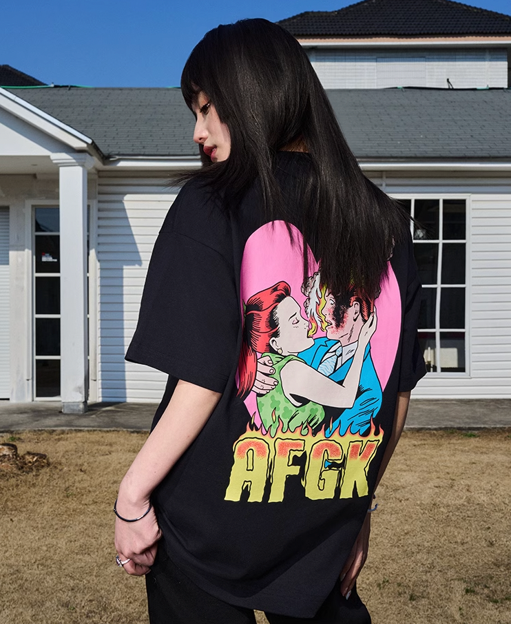 AFGK Hot Love Flame Logo Printing Tee