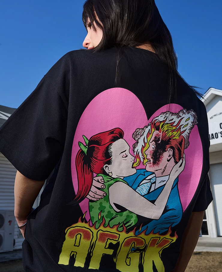 AFGK Hot Love Flame Logo Printing Tee