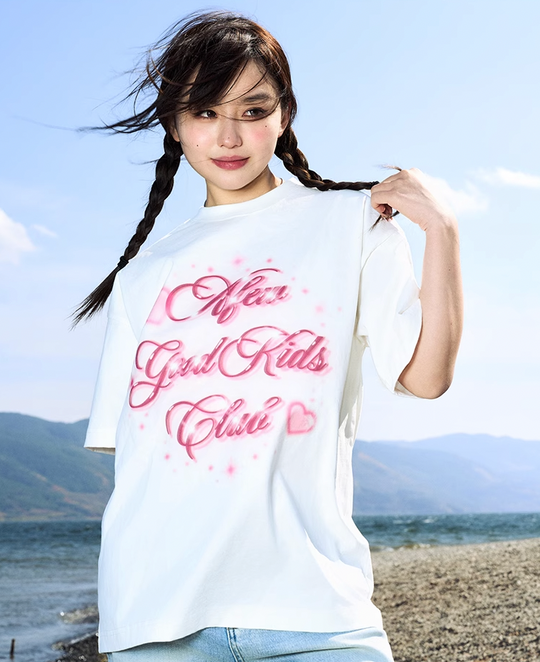 AFGK Swoosh Letter Love Print Tee