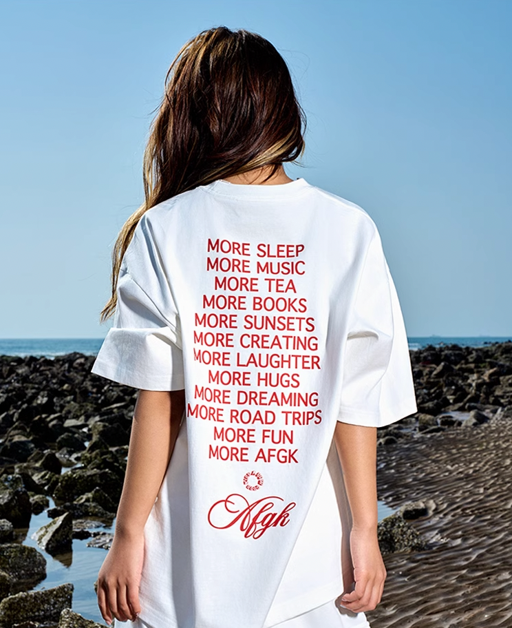 AFGK Slogan Letter Printed Tee