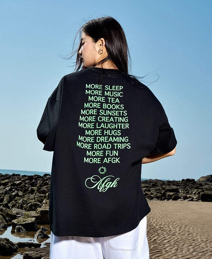 AFGK Slogan Letter Printed Tee
