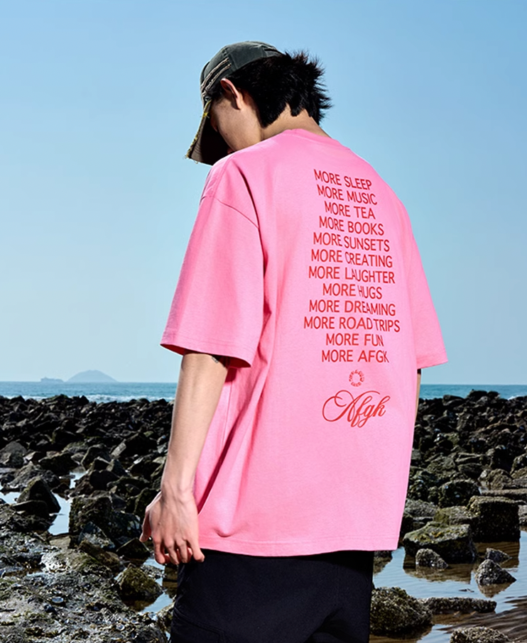 AFGK Slogan Letter Printed Tee