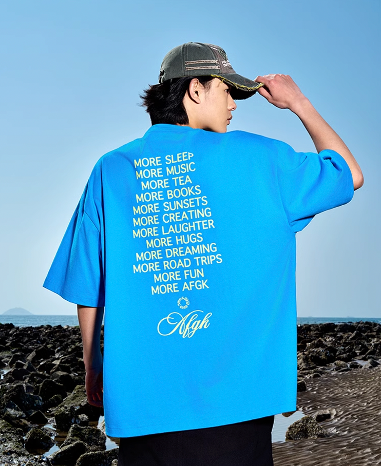 AFGK Slogan Letter Printed Tee