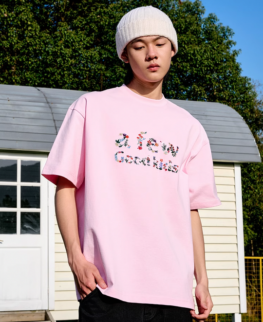 AFGK Floral Letter Embroidery Tee