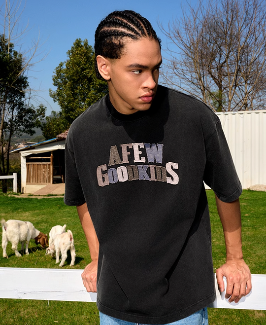 AFGK Washed Patch Letters Logo Tee