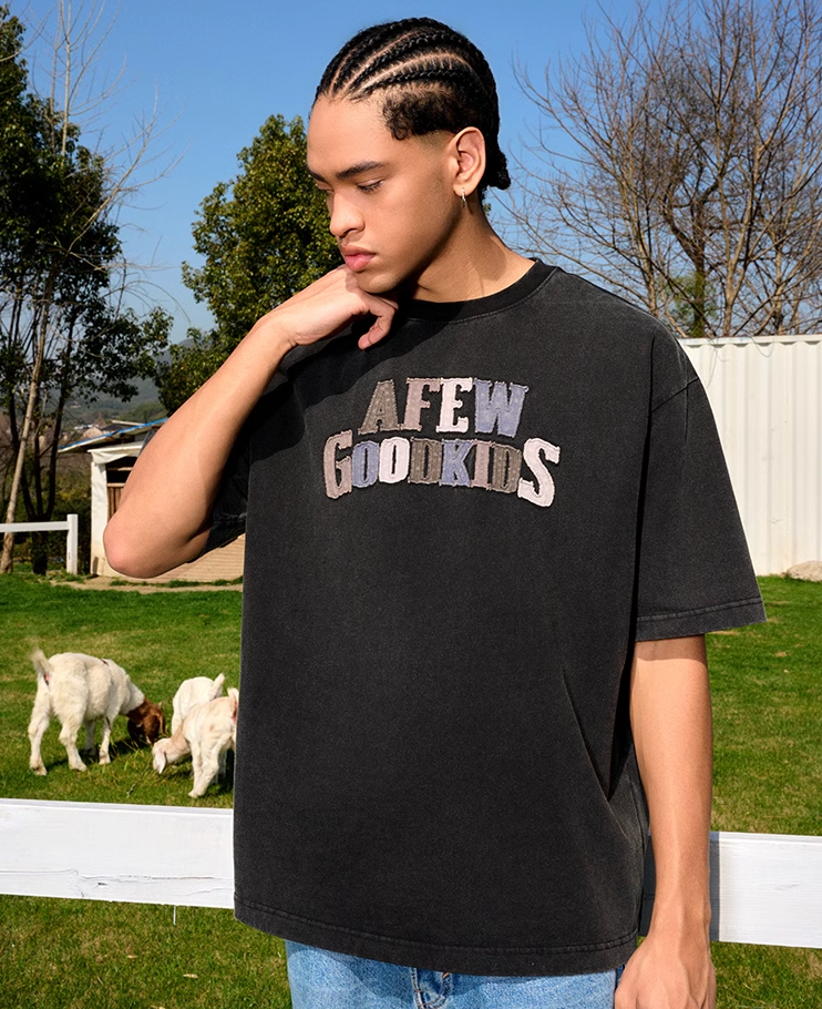 AFGK Washed Patch Letters Logo Tee