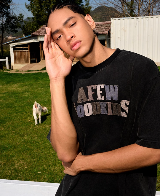 AFGK Washed Patch Letters Logo Tee