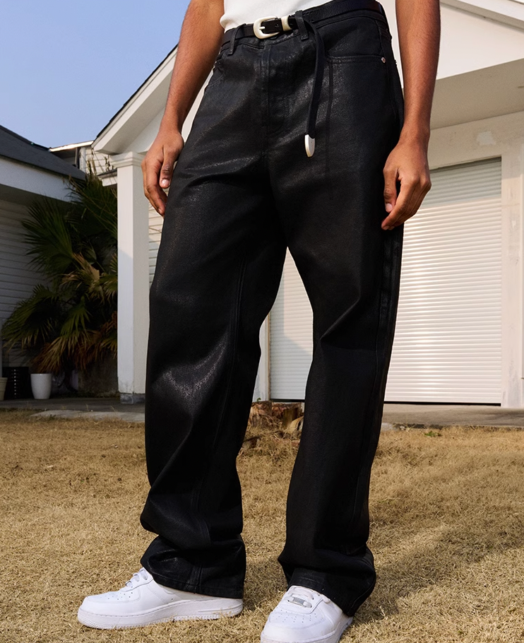 AFGK Brushed Wax Slim Straight Pants