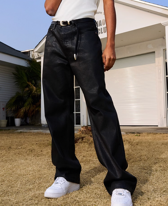 AFGK Brushed Wax Slim Straight Pants