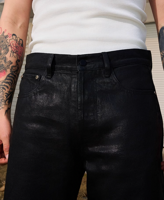 AFGK Brushed Wax Slim Straight Pants
