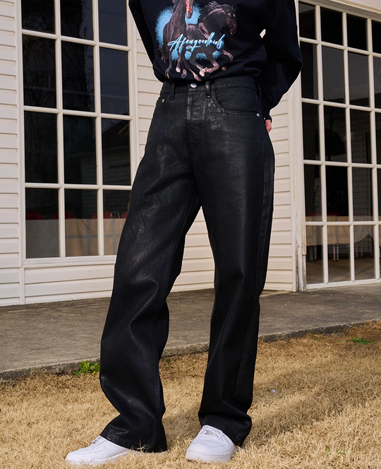 AFGK Brushed Wax Slim Straight Pants