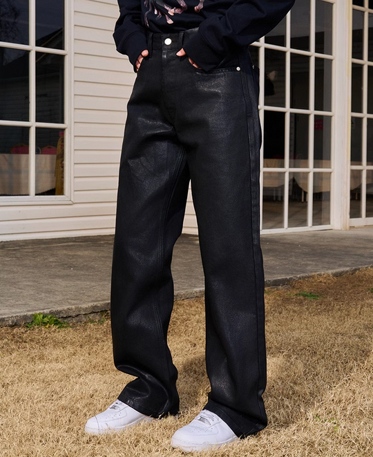 AFGK Brushed Wax Slim Straight Pants