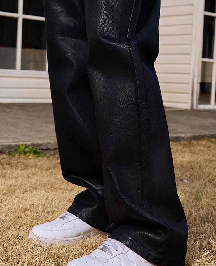 AFGK Brushed Wax Slim Straight Pants