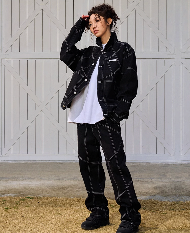 AFGK Stitching Denim Jeans