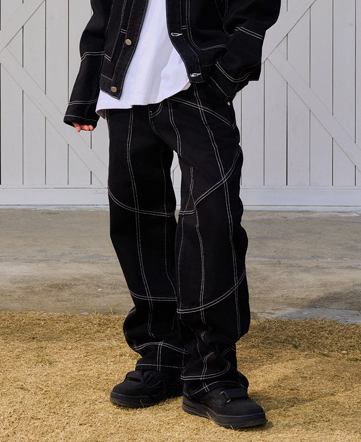 AFGK Stitching Denim Jeans