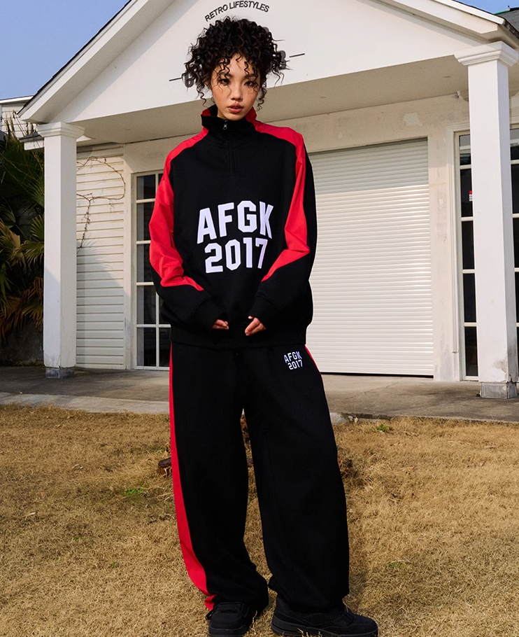 AFGK Patchwork Color Blocking Sweat Pants