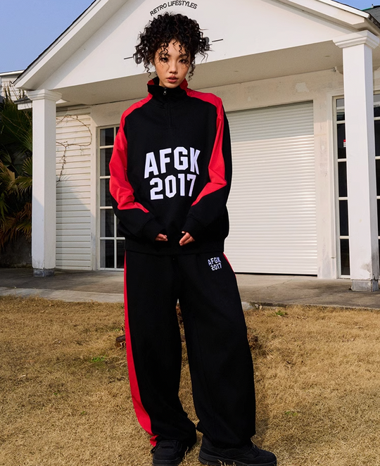 AFGK Patchwork Color Blocking Sweat Pants