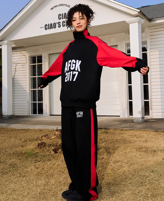 AFGK Patchwork Color Blocking Sweat Pants