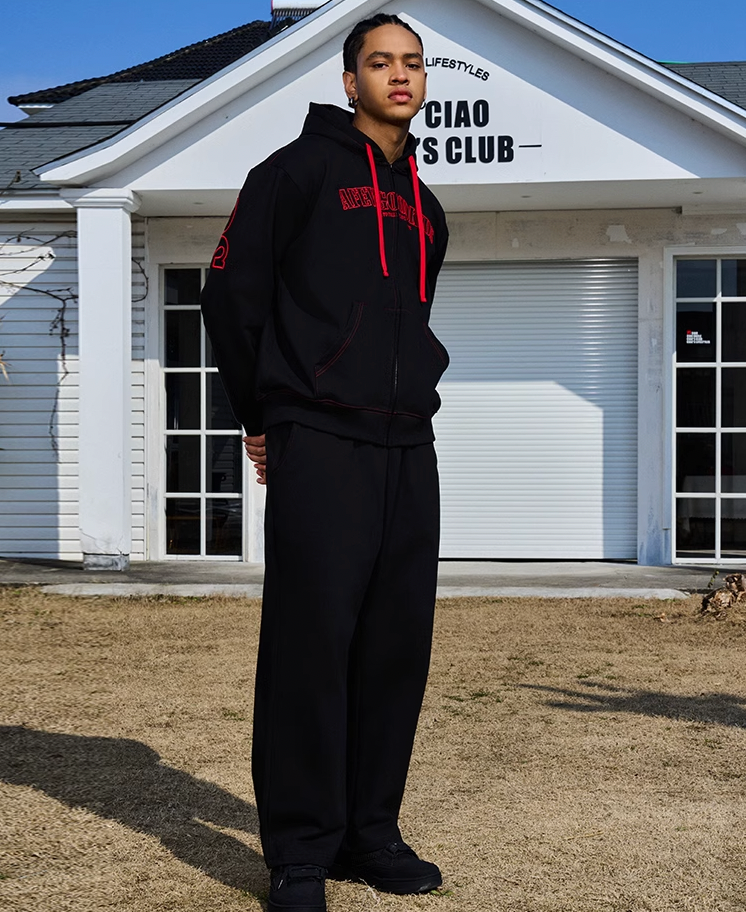 AFGK Love Heart Logo Embroidery Sweat Pants