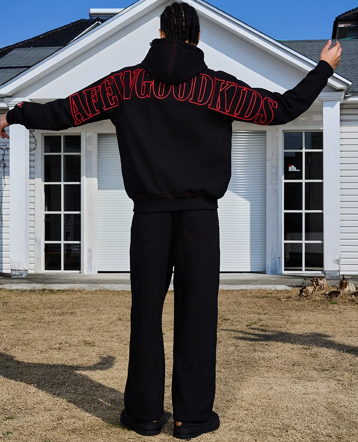 AFGK Love Heart Logo Embroidery Sweat Pants