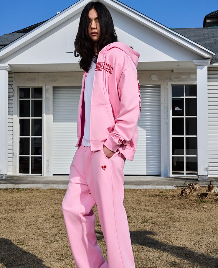 AFGK Love Heart Logo Embroidery Sweat Pants