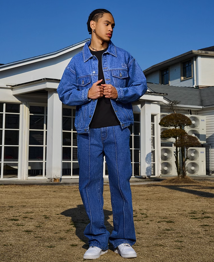 AFGK Center Stitching Denim Jeans