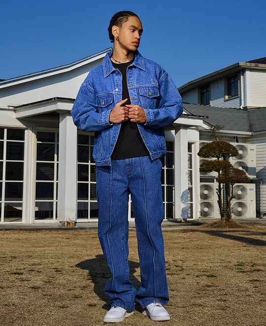 AFGK Center Stitching Denim Jeans