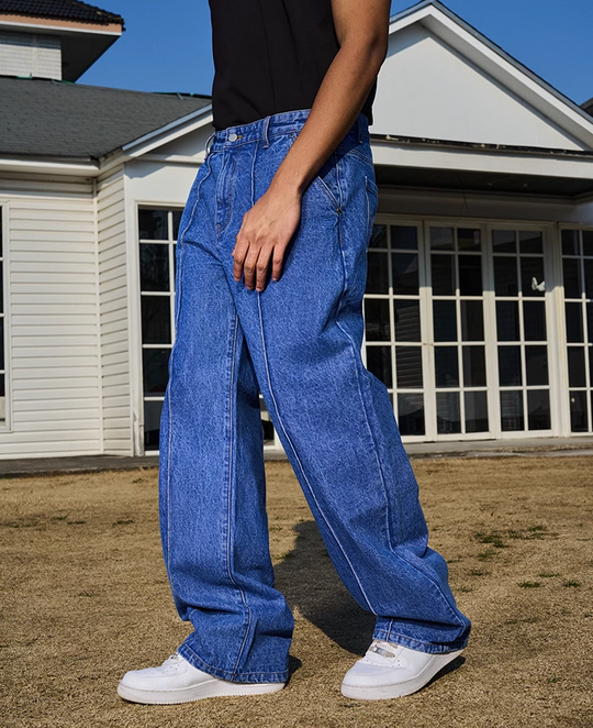 AFGK Center Stitching Denim Jeans