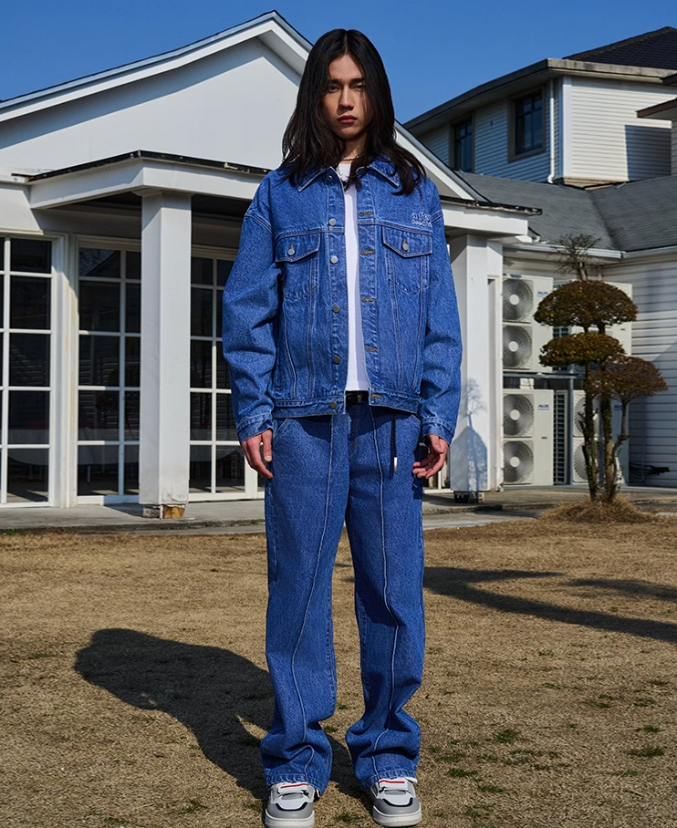 AFGK Center Stitching Denim Jeans