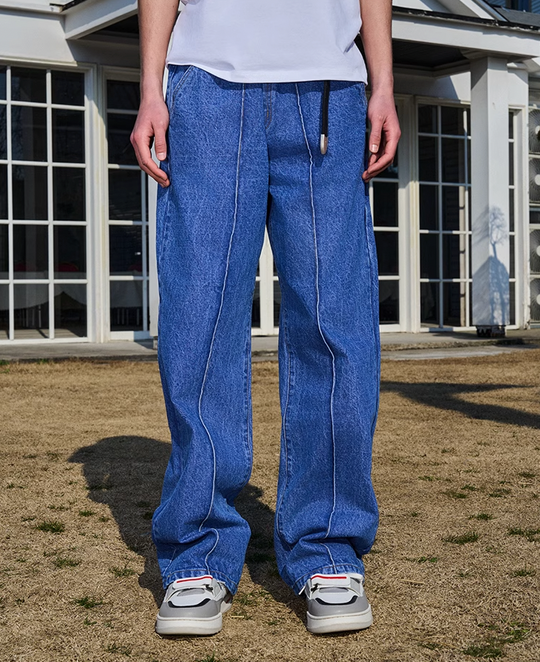 AFGK Center Stitching Denim Jeans