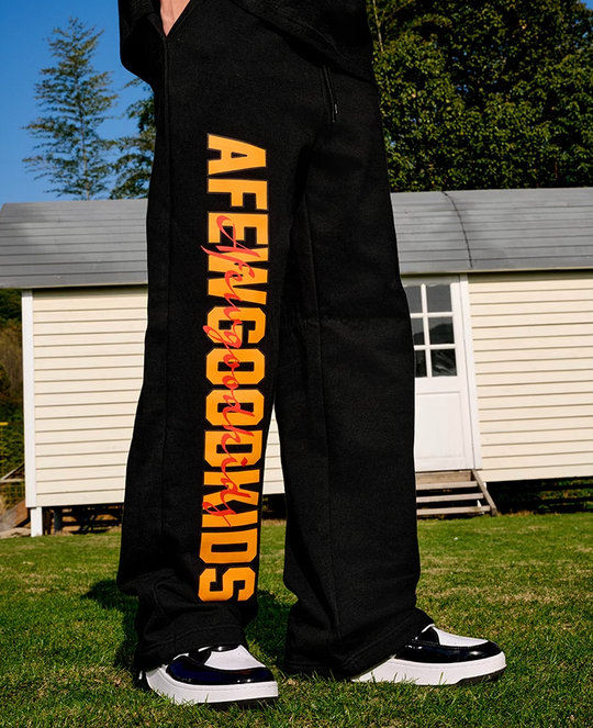 AFGK Double Row Letter Printed Sweat Pants