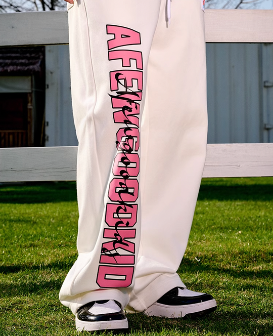 AFGK Double Row Letter Printed Sweat Pants