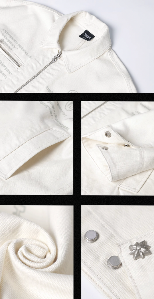 JHYQ Zipper Printed Canvas Work Jacket