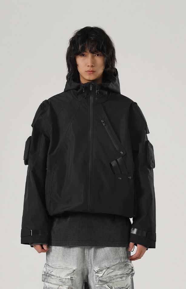 JHYQ Functional Wind Multi Pocket Hooded Rushing Jacket