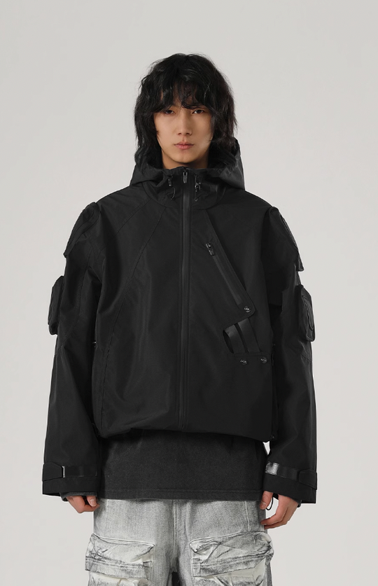 JHYQ Functional Wind Multi Pocket Hooded Rushing Jacket